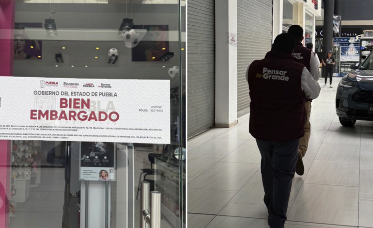 Embarga Gobierno de Puebla a Plaza Dorada; negocios siguen operando con normalidad