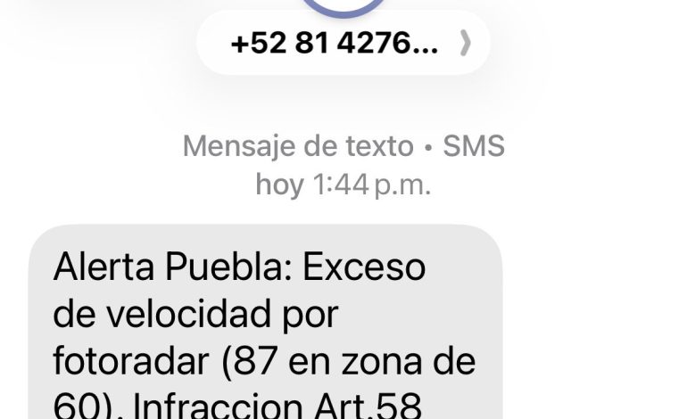 Alertan sobre nuevo fraude de fotomultas falsas en Puebla