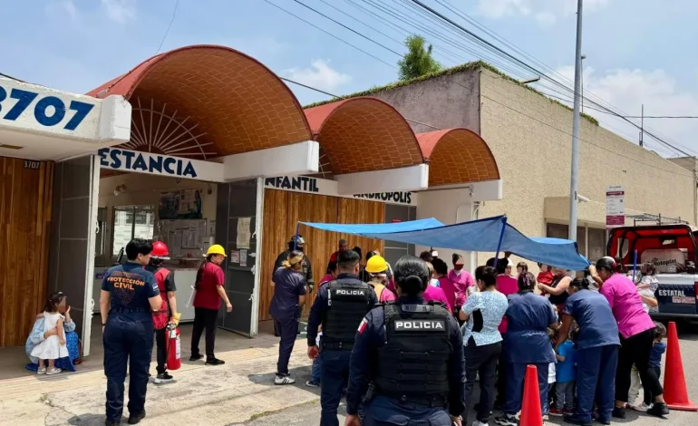 Supervisan simulacro de sismo en estancia infantil Andropolis de Puebla