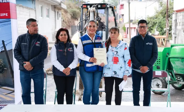 Alcaldesa Lupita Cuautle inicia rehabilitación de la calle Francisco Villa en San Andrés Cholula
