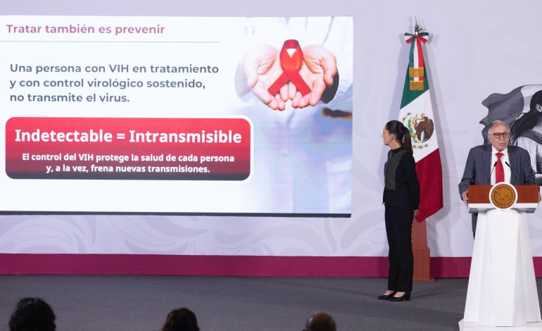 México alcanza metas clave en tratamiento y control del VIH; apunta a eliminar el virus para 2030