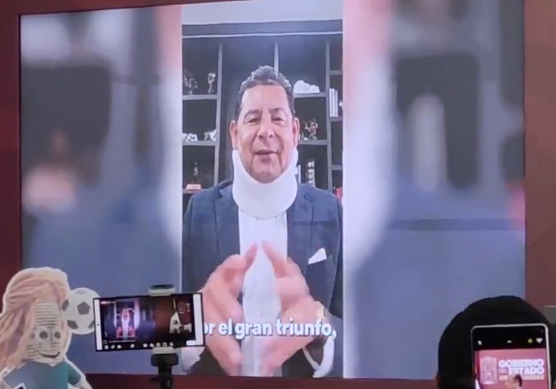Gobierno de Puebla aclara uso de collarín por parte del gobernador Armenta