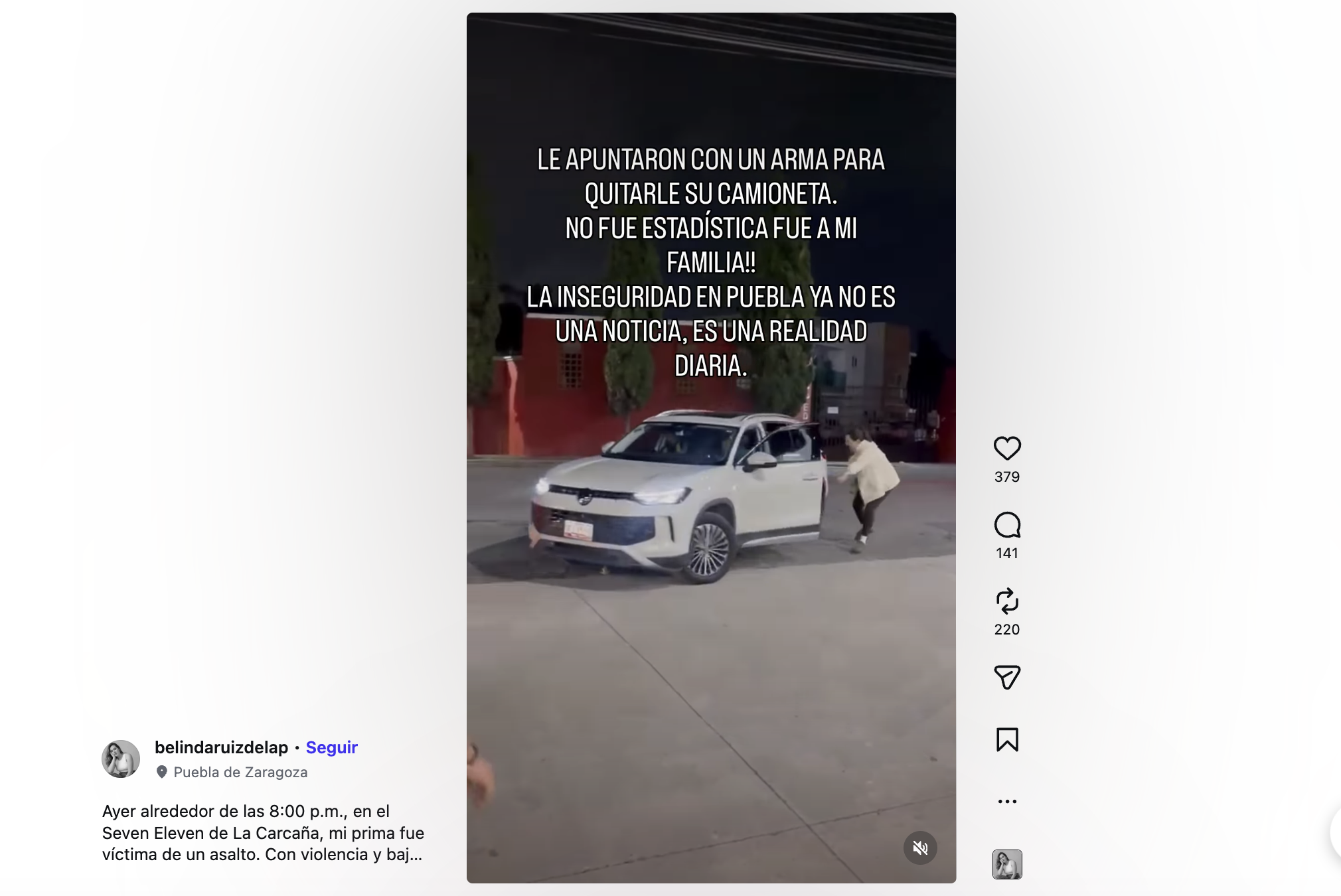 Robo a mano armada en La Carcaña evidencia retos de seguridad en Puebla