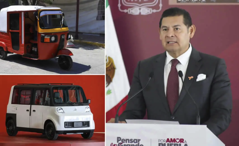 Mototaxis en Puebla: Gobernador Armenta propone sustituirlos con vehículos eléctricos Olinia