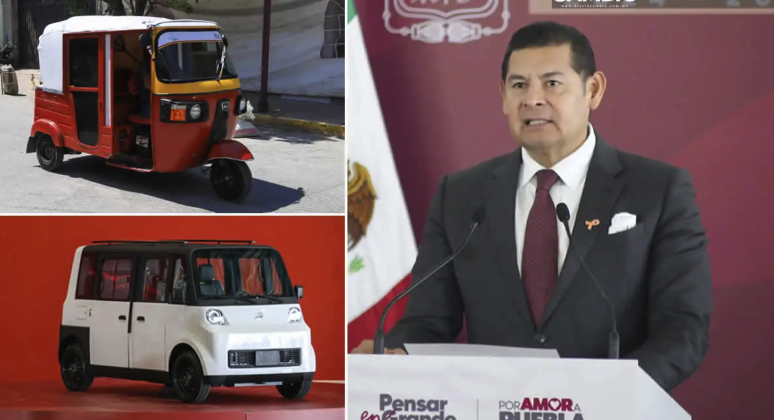 Mototaxis en Puebla: Gobernador Armenta propone sustituirlos con vehículos eléctricos Olinia