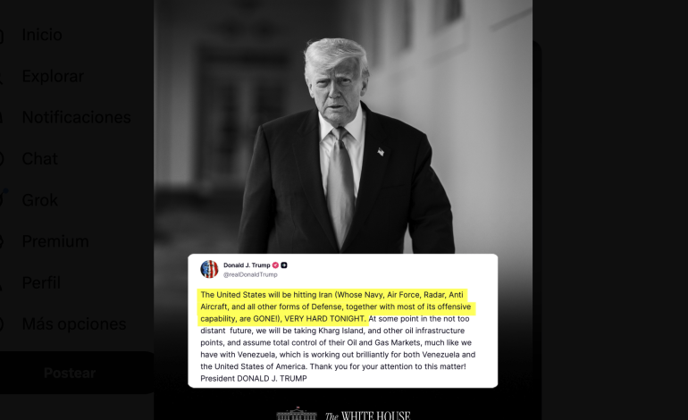 Trump anuncia nuevos ataques militares contra Irán para esta noche en medio de creciente tensión en Medio Oriente