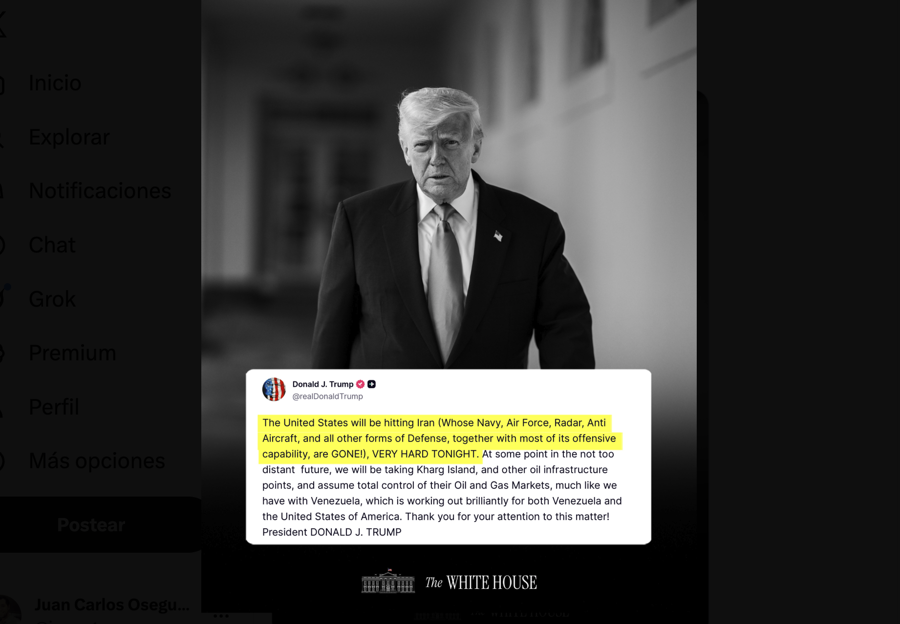 Trump anuncia nuevos ataques militares contra Irán para esta noche en medio de creciente tensión en Medio Oriente