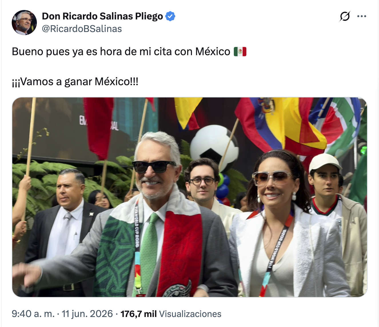 Ricardo Salinas Pliego asiste a inauguración de la Copa 2026 en el Estadio Azteca pese a críticas de Claudia Sheinbaum