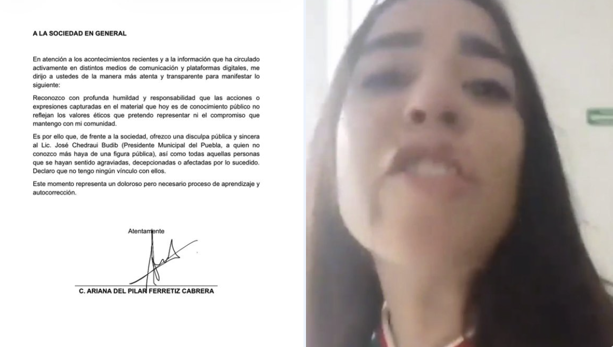Ariana Ferretiz publica carta de disculpa tras polémica en San Andrés Cholula; usuarios critican error ortográfico