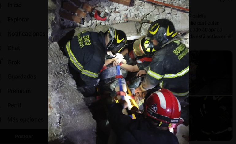 Derrumbe en la colonia Hipódromo Condesa deja un muerto y una mujer lesionada