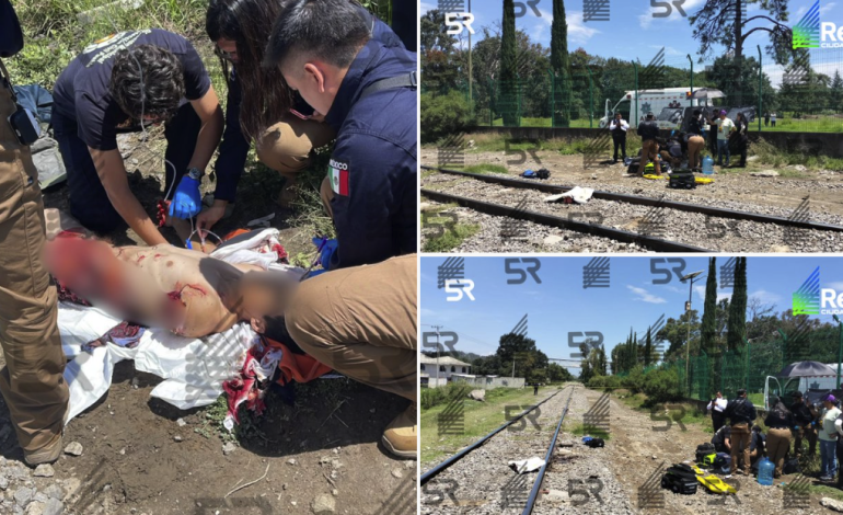 Víctima arrollada por tren en Amalucan sobrevive con amputaciones y lesiones graves