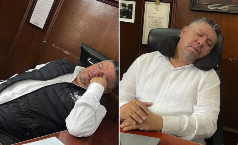 Regidor de Puebla, Andrés Cerón, enfrenta críticas tras ser captado dormido por segunda vez en horario laboral