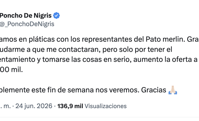 Poncho De Nigris ofrece hasta 800 mil pesos por el pato viral del Mundial 2026
