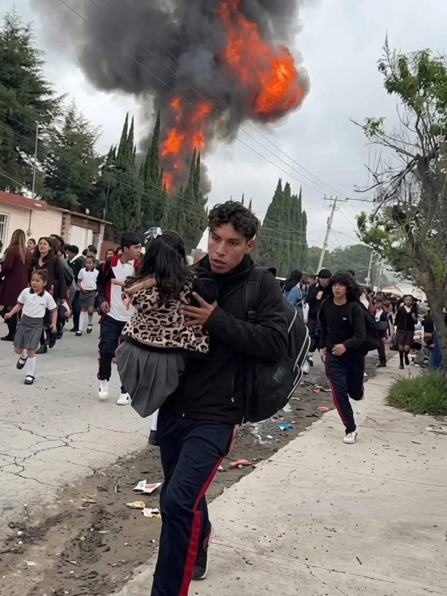Estudiante de preparatoria en Tepeaca actúa con valentía tras explosión de pipa con huachigas
