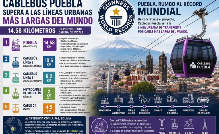 Cablebús Puebla: el proyecto que podría convertirse en la línea urbana por cable más larga del mundo