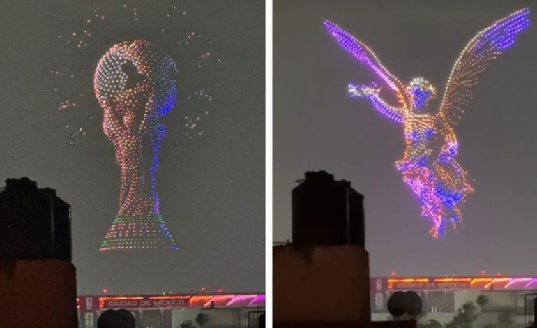 Espectáculo de drones ilumina el Estadio Ciudad de México previo al Mundial 2026