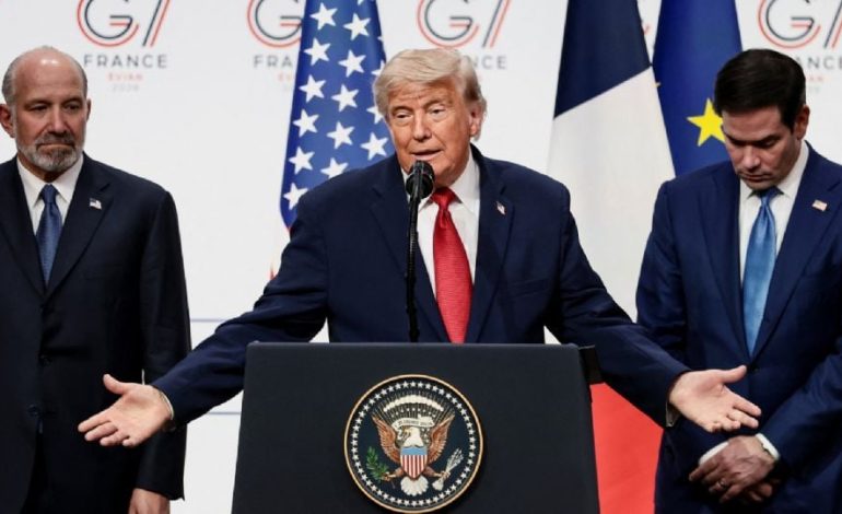 Trump insiste desde el G7 que los cárteles controlan México y señala temor de Sheinbaum