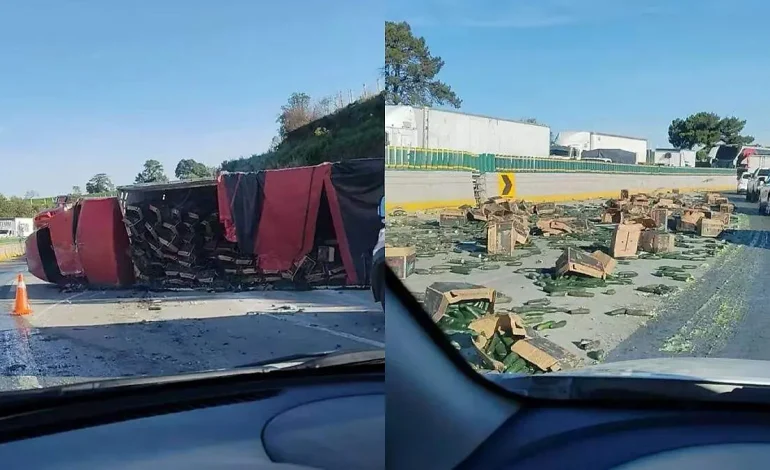 Video revela choque múltiple que paralizó la autopista México-Puebla ayer; así ocurrió el accidente