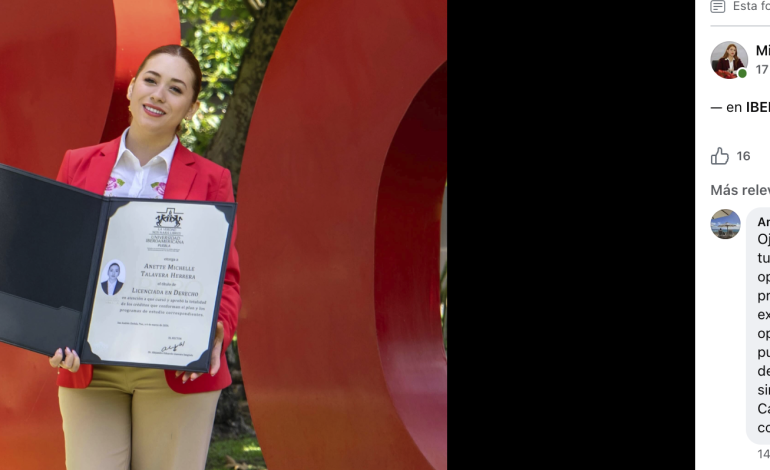 Cuestionamientos sobre nombramiento de Michelle Talavera resurgen tras su reciente graduación
