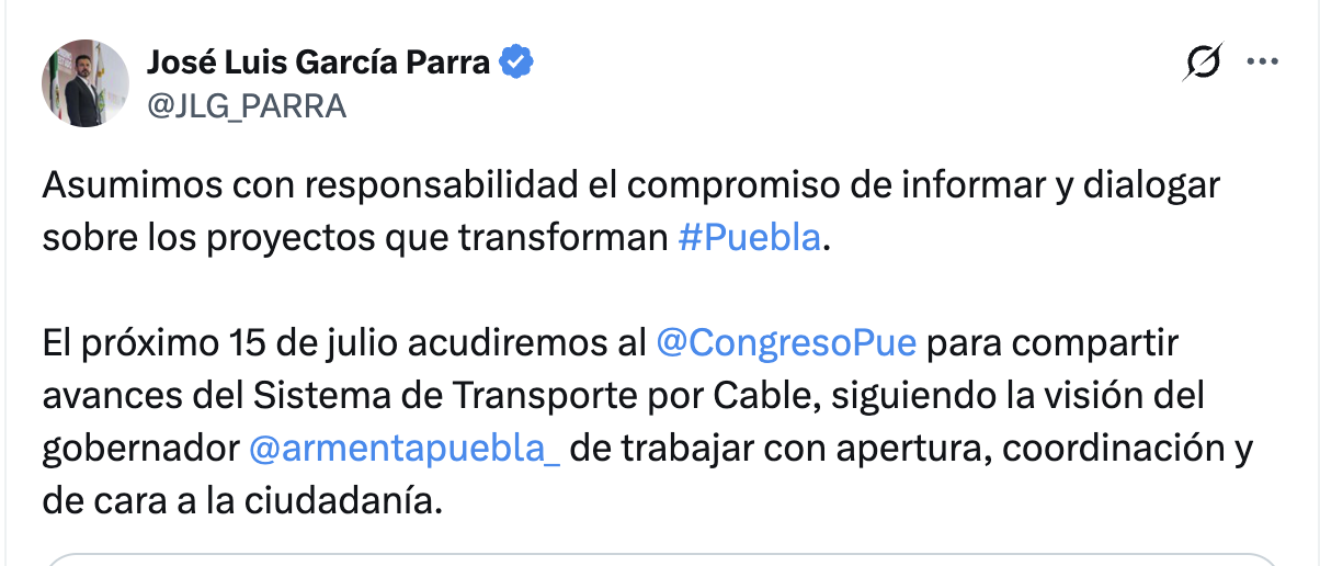 Gobierno de Puebla reafirma compromiso de transparencia en proyecto del Cablebús