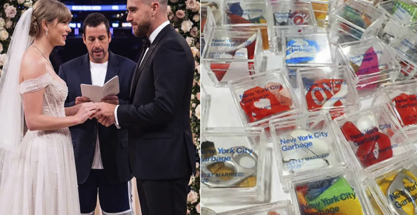 Fans de Taylor Swift comercializan objetos encontrados tras su boda con Travis Kelce