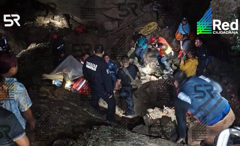 Búsqueda en la Gruta Chichicazapa se suspende por lluvias; dos personas siguen desaparecidas