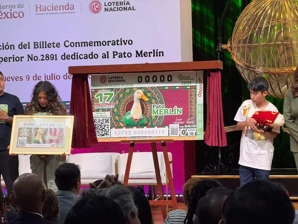 Pato Merlín, símbolo popular de la Copa Mundial 2026, inmortalizado en billete de Lotería Nacional
